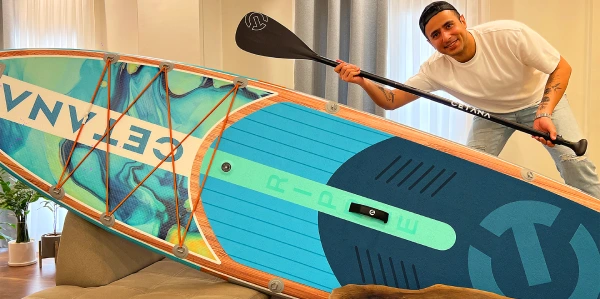 آنباکسینگ پدل برد بادی ستانا | بررسی کامل + راهنمای خرید آنلاین پدل برد تفریحات آبی